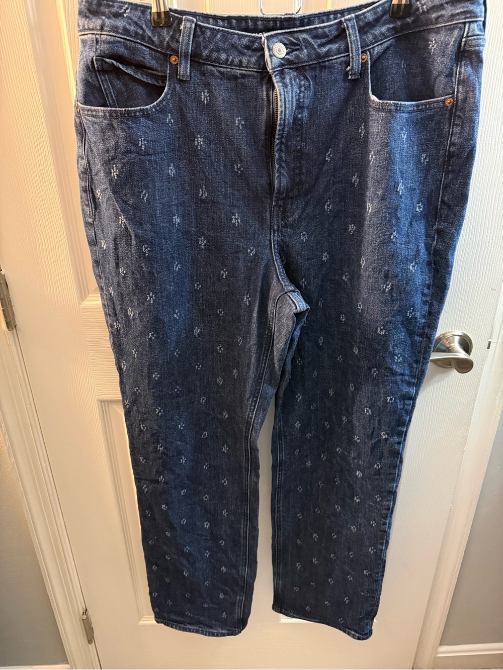Old Navy preppy Dark Blue Patterned Jeans